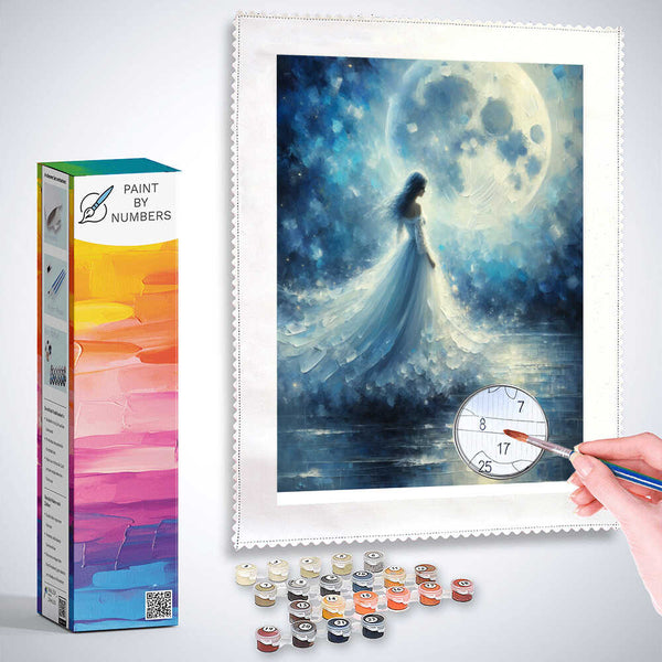 Woman in White Dress - Paint by Numbers