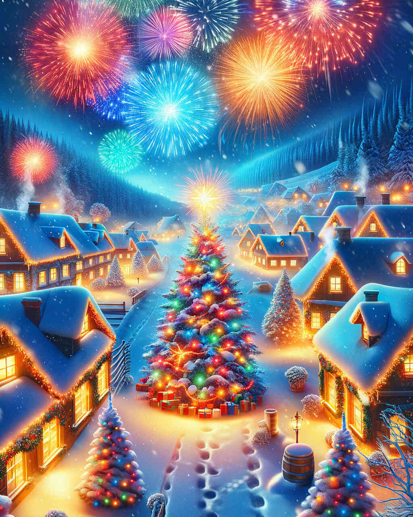 Paint by Numbers - New Year's Eve, Winter Village