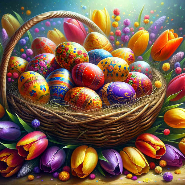 Paint by Numbers - Easter nest, tulips