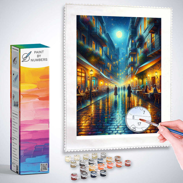 City by night, street - Paint by Numbers