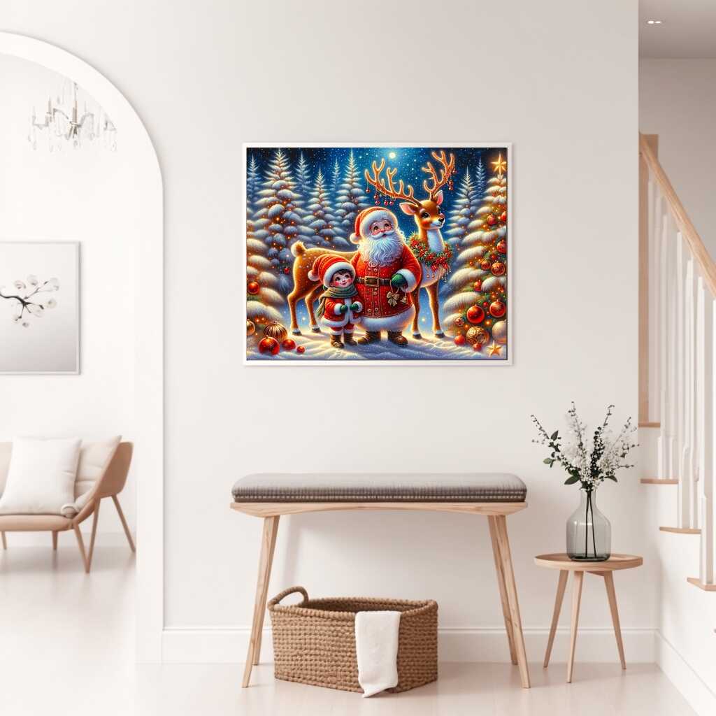Santa Claus with moose - Paint by Numbers