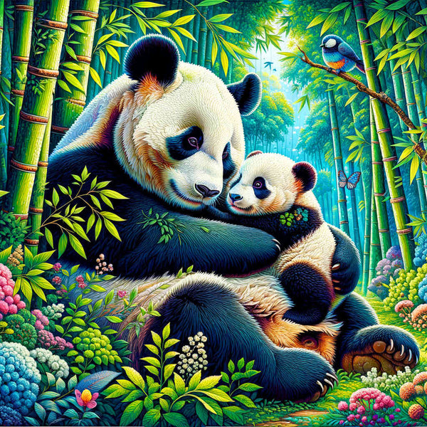 Paint by Numbers - Panda Mother with Child