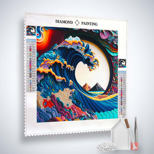Diamond Painting - Welle Paperart - gedruckt in Ultra-HD - Abstrakt, Neu eingetroffen, Quadratisch, Schiffe