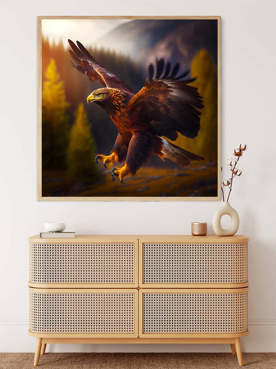 Malen nach Zahlen - Adler seitlich - hochwertige Leinwand - 170523, Adler, Neu eingetroffen, Quadratisch, Tiere