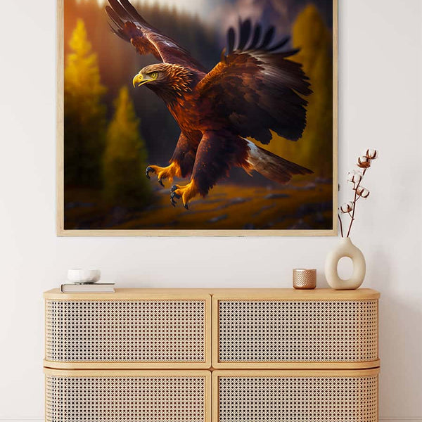 Malen nach Zahlen - Adler seitlich - hochwertige Leinwand - 170523, Adler, Neu eingetroffen, Quadratisch, Tiere