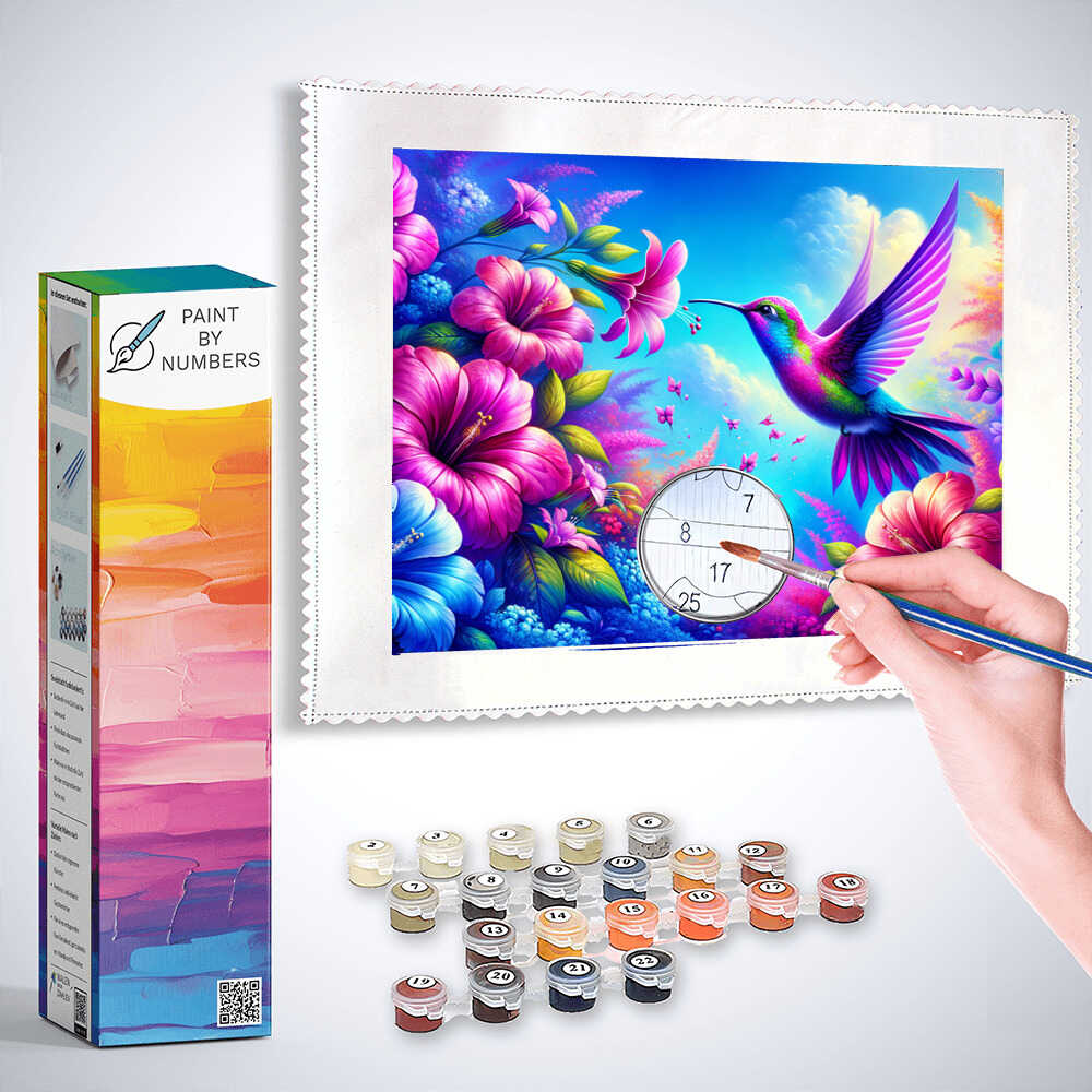 Paint by Numbers - Flowers with Colibri