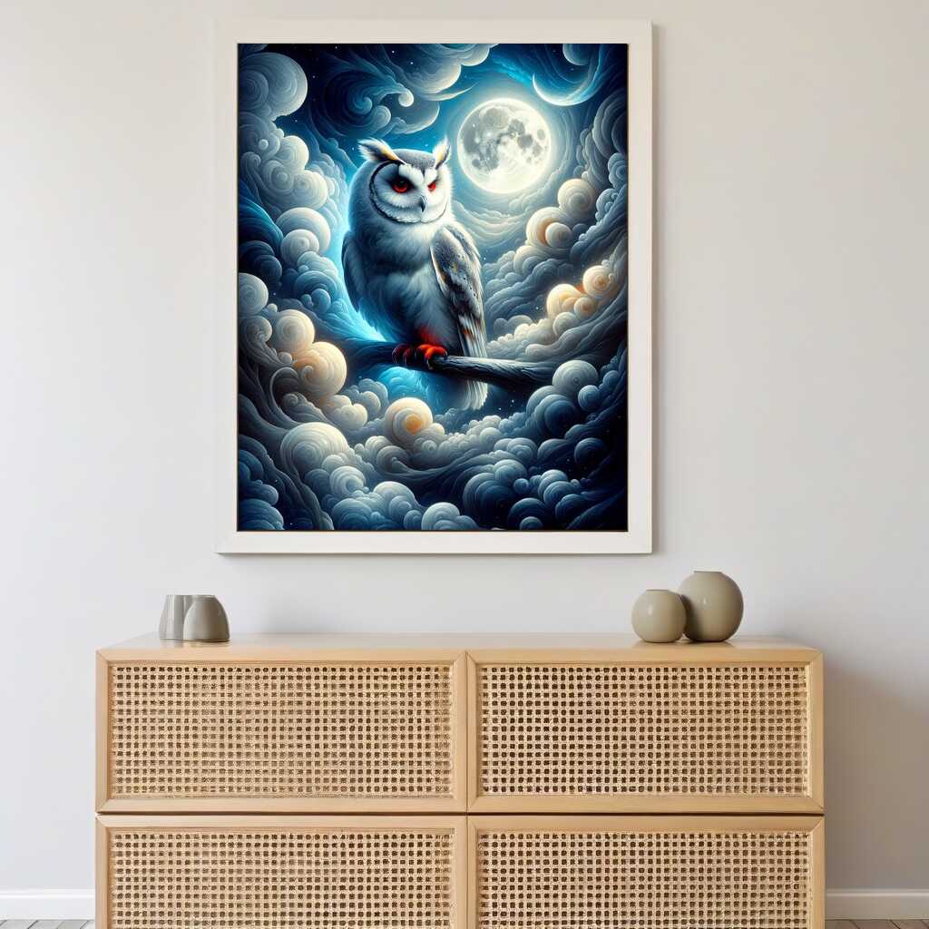 Paint by Numbers - Owl in the Clouds Moonlight