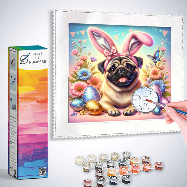 Paint by Numbers - Easter Bunny Pug