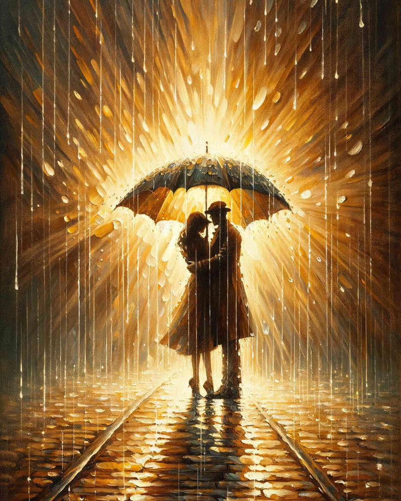 Couple with umbrella - Paint by Numbers