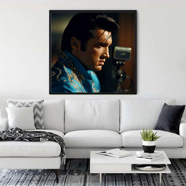 Malen nach Zahlen - Elvis, das Profil einer Legende - hochwertige Leinwand - 170523, Elvis, Menschen, Neu eingetroffen, Quadratisch