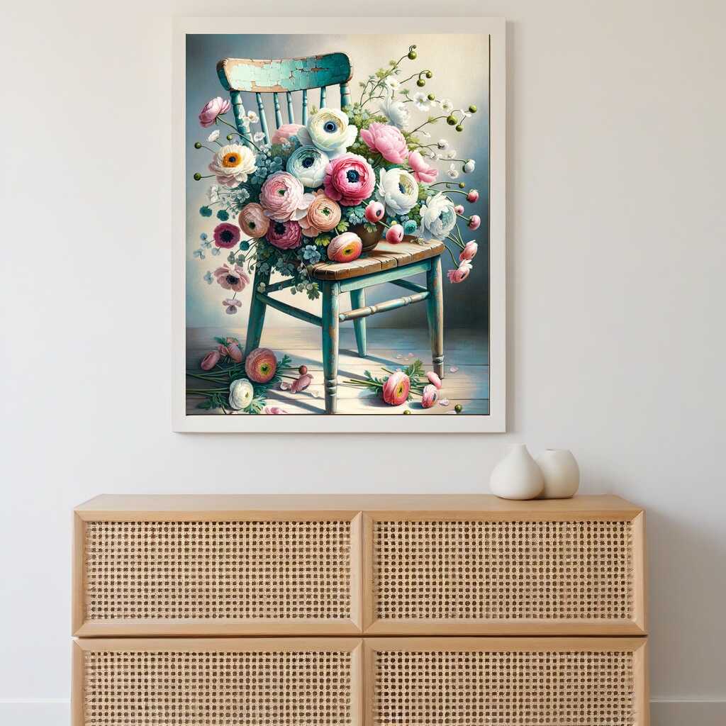 Paint by Numbers - Chair with Bouquet of Flowers
