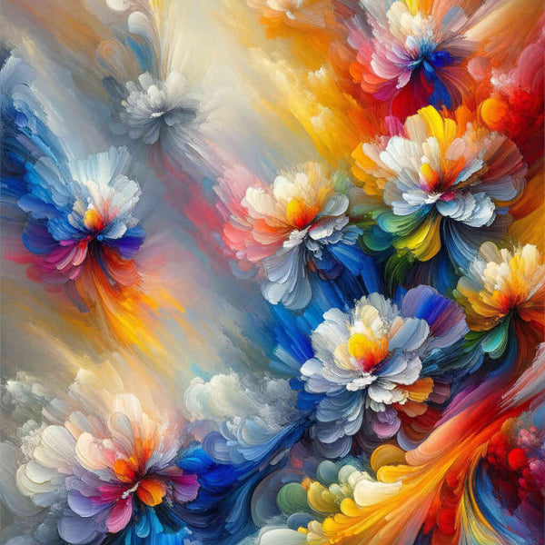 Paint by Numbers - Colorful abstract flowers