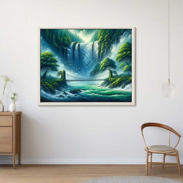 Paint by Numbers - Suspension bridge, waterfall