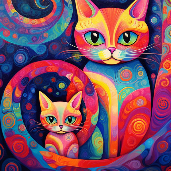 Cats, Mandala - Paint by Numbers