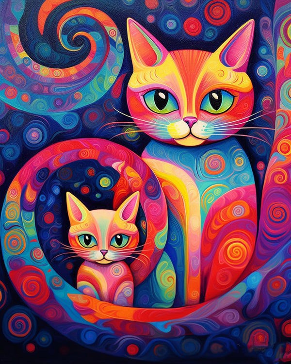 Cats, Mandala - Paint by Numbers