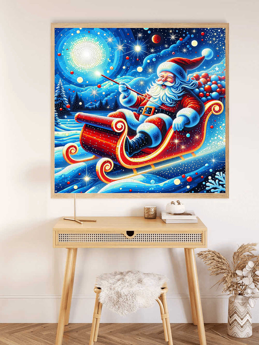 Paint by Numbers - Merry Christmas Santa in Sleigh