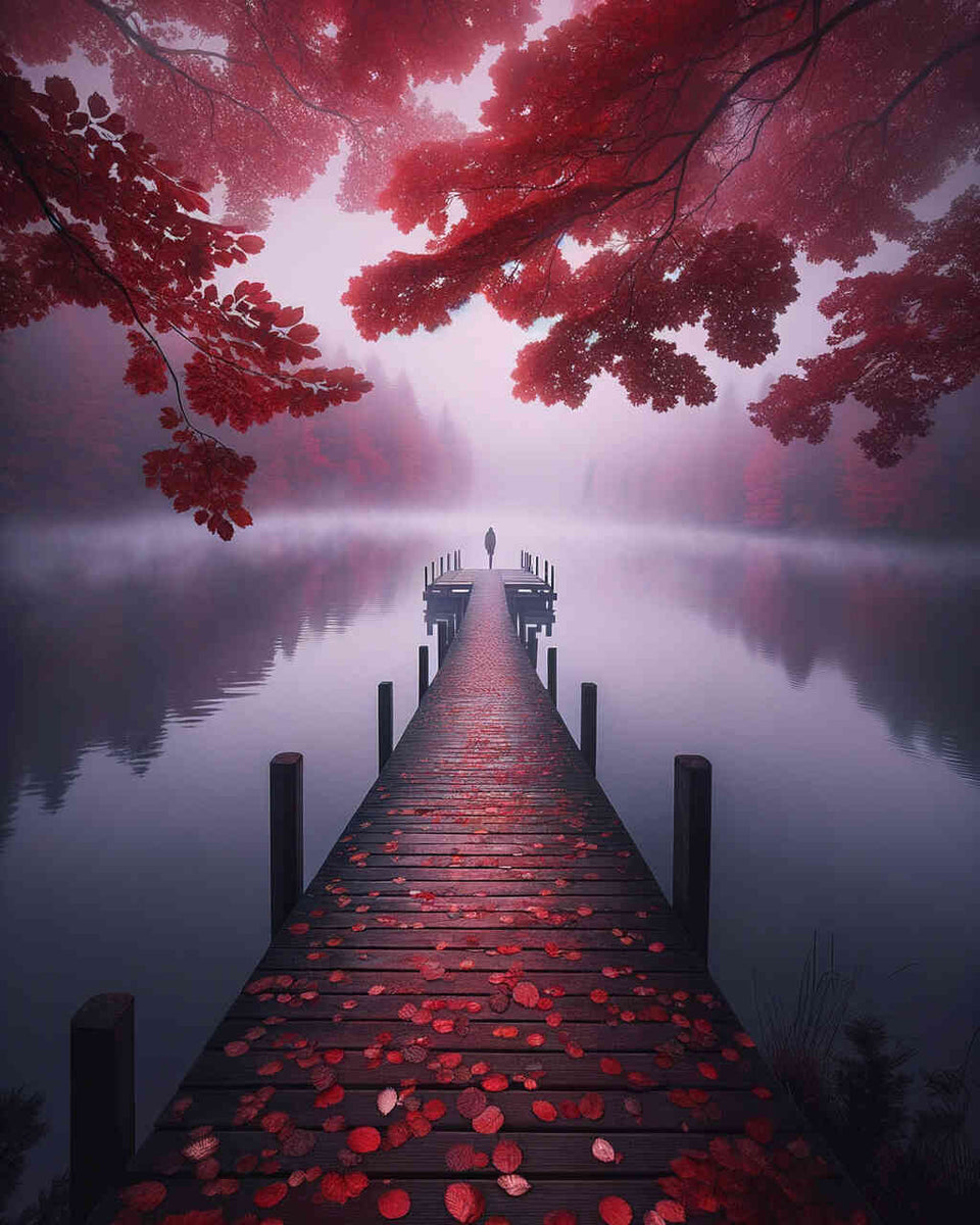 Paint by Numbers - Red Leaf Bridge