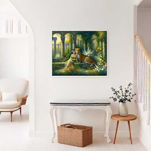 Woman with leopard - Paint by Numbers