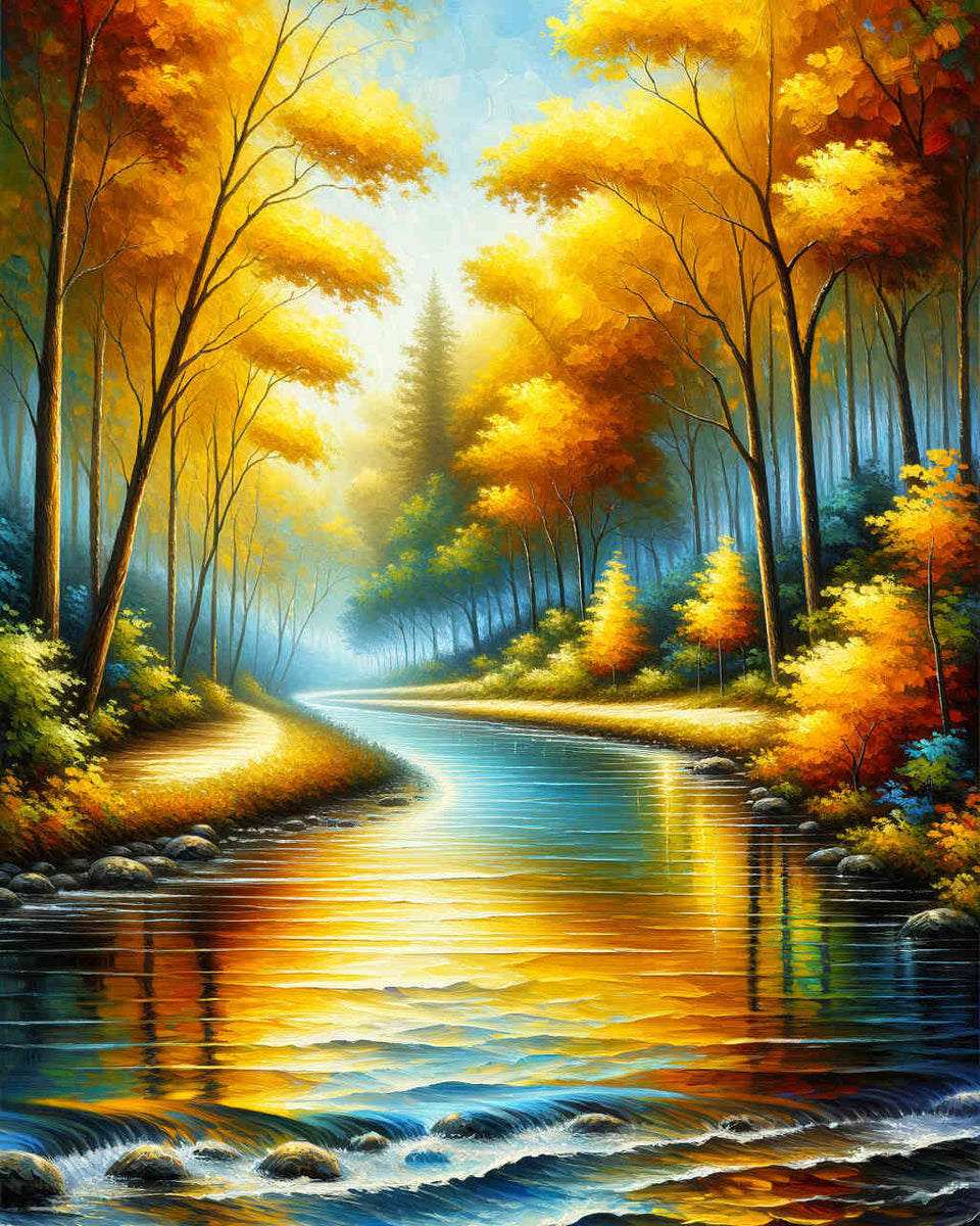 Paint by Numbers - Autumn impression, river