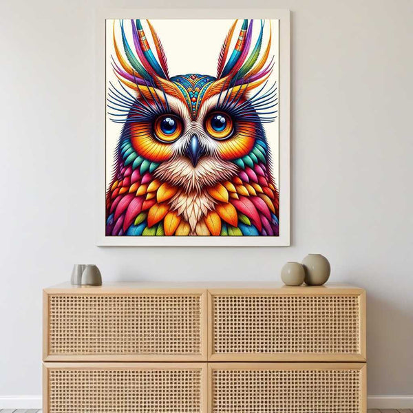 Paint by Numbers - Colorful owl with long eyelashes