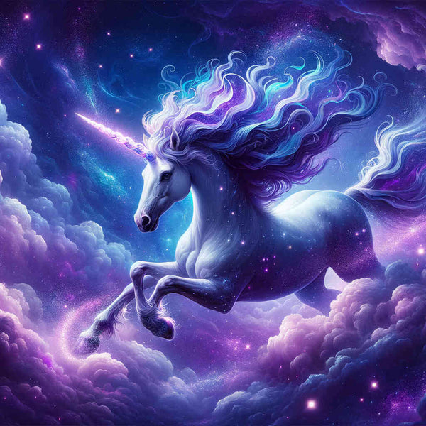 Paint by Numbers - Purple, blue unicorn