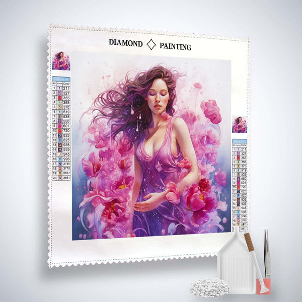 Diamond Painting Kit Rose Woman - Paint by Numbers with Professional Canvas, Acrylic Diamonds, Tools Included