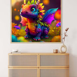 Malen nach Zahlen - Drachenbaby Frontal - hochwertige Leinwand - 170523, Drache, Fantasy, Neu eingetroffen, Quadratisch