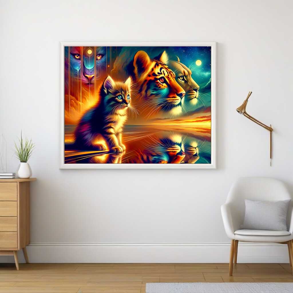 Paint by Numbers - Look into the future, leopard, lion, tiger