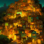 Shining City at Night Diamond Painting Kit - Sparkling Vibrant Buildings - Paint by Numbers
