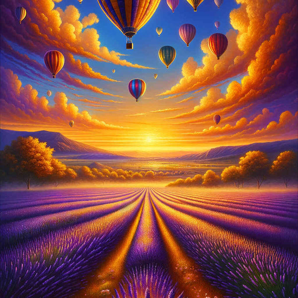 Fields, balloons - Paint by Numbers