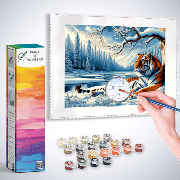 Paint by Numbers - Tiger in snowy landscape