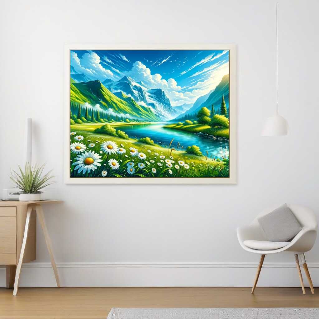 Paint by Numbers - Margerithenwiese in the Mountains