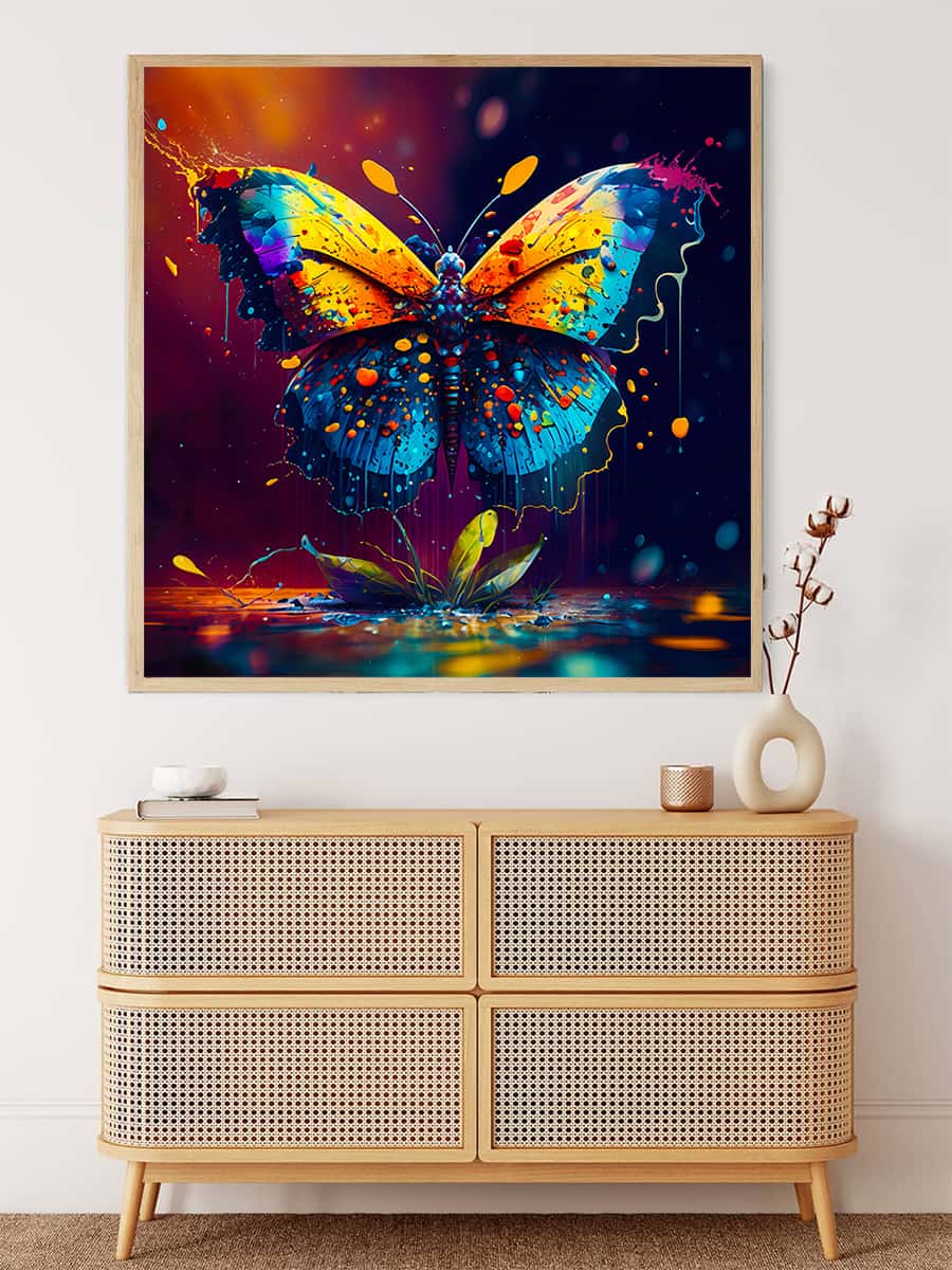 Diamond Painting - Butterfly on Water Art Kit, Paint by Numbers Design, Sparkling Acrylic Diamonds, Professional Canvas
