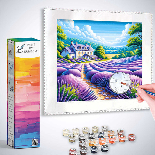 Paint by Numbers - Lavender Field with Farm