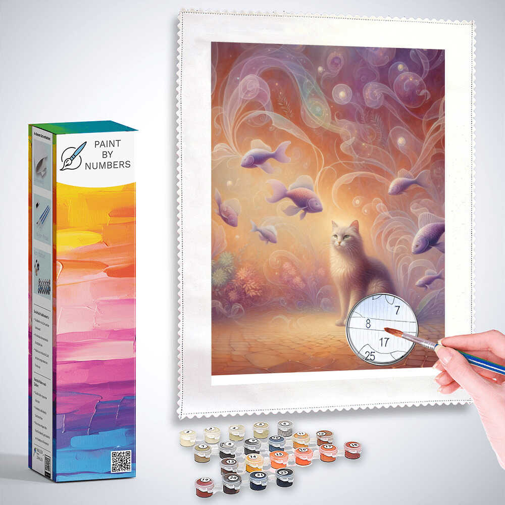 Paint by Numbers - Cat and Fish Friends