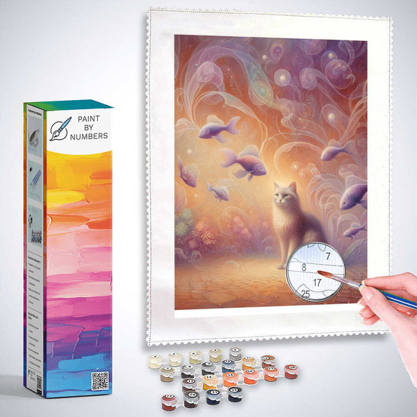 Paint by Numbers - Cat and Fish Friends