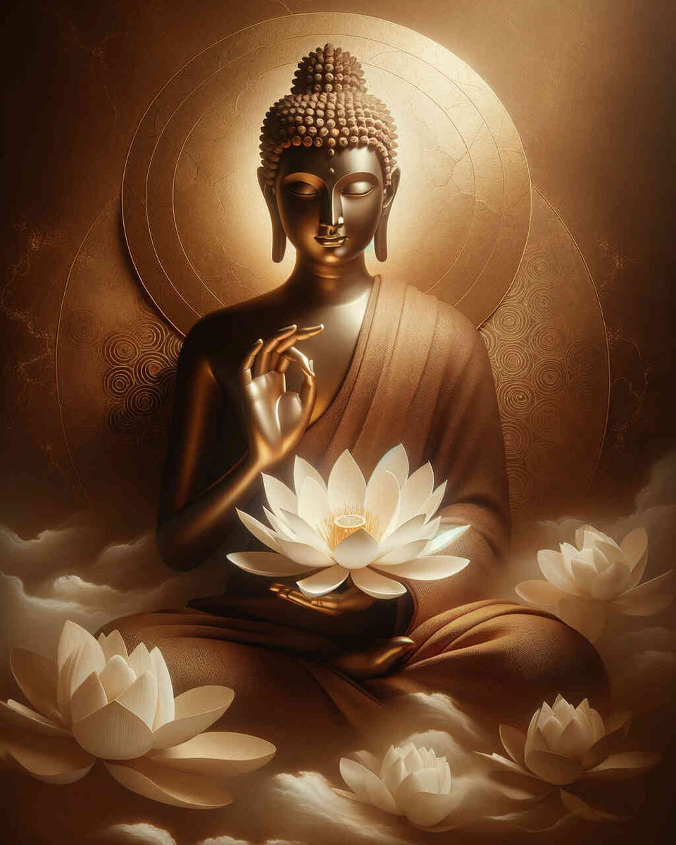 Paint by Numbers - Buddha with White Lotus Flower