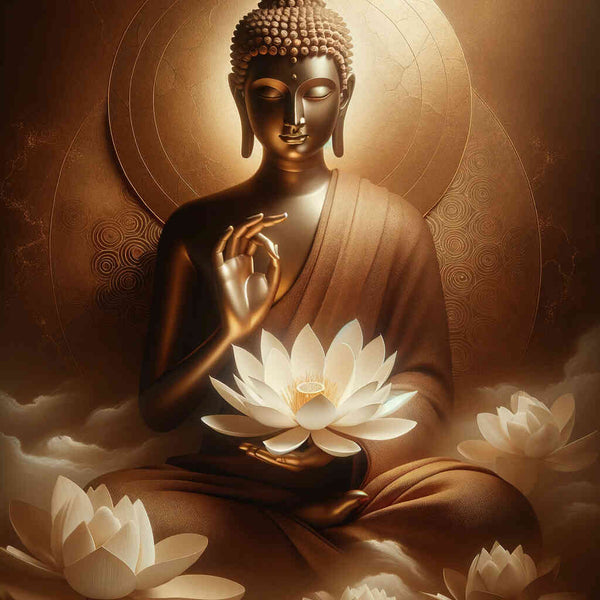 Paint by Numbers - Buddha with White Lotus Flower