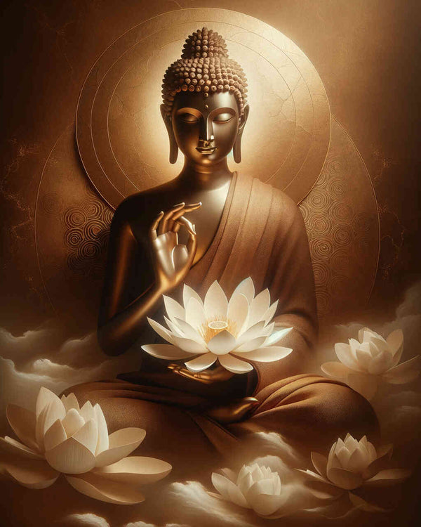 Paint by Numbers - Buddha with White Lotus Flower