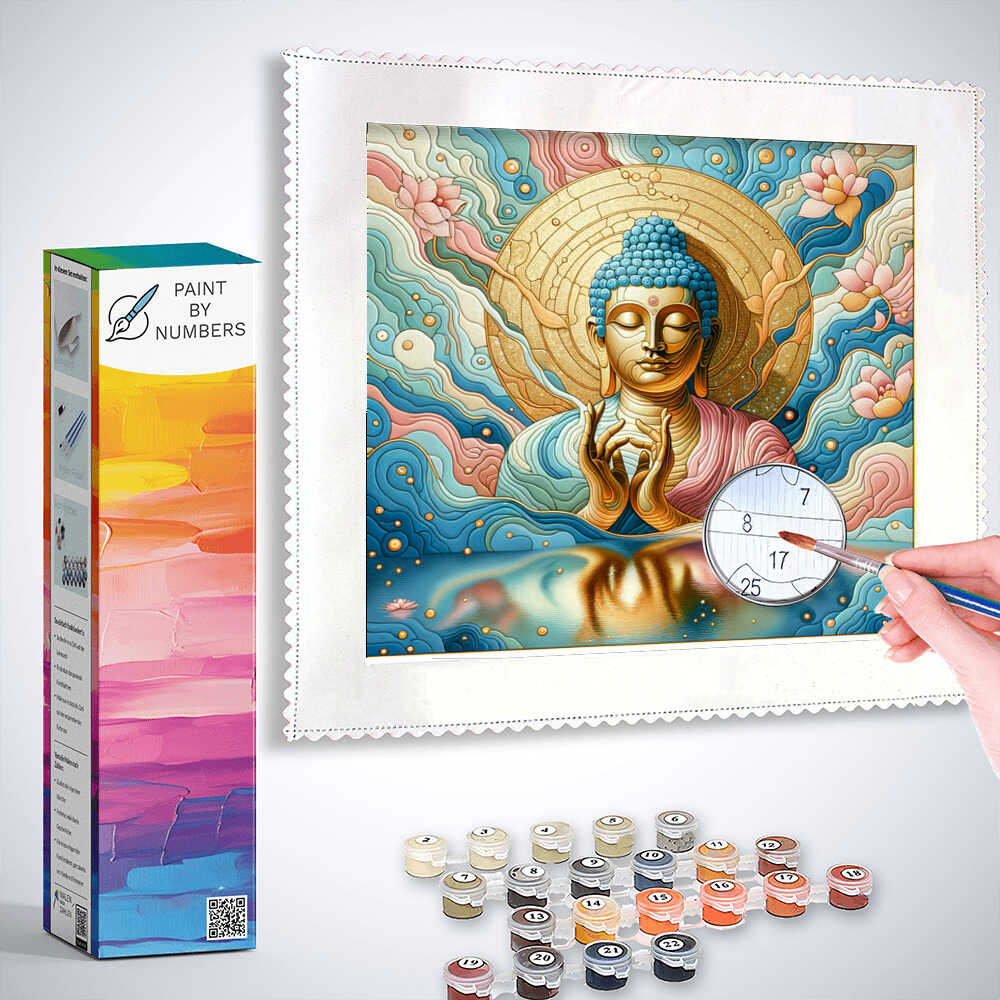Paint by Numbers - Buddha head and statue