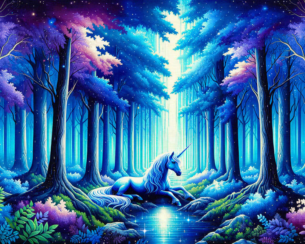 Unicorn in the magic forest - Paint by Numbers