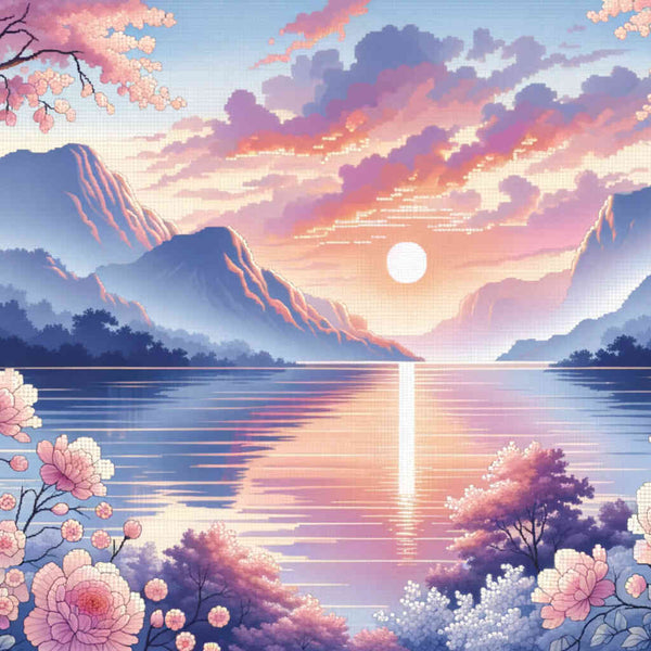 Paint by Numbers - Romantic lake, mountains