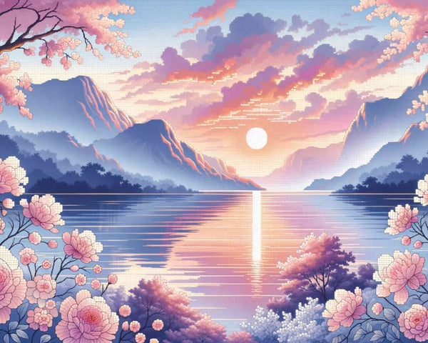 Paint by Numbers - Romantic lake, mountains
