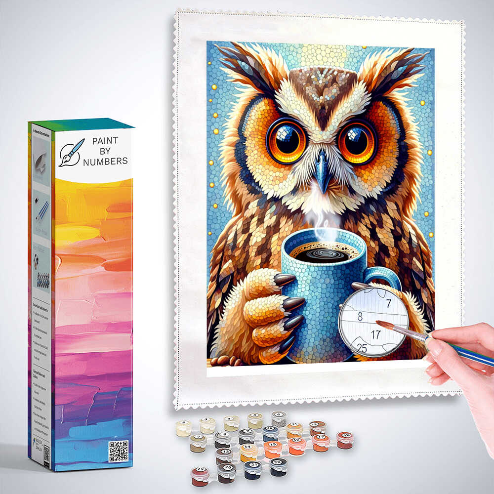 Paint by Numbers - Coffee owl