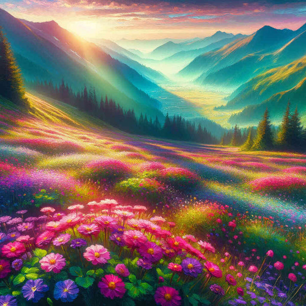 Paint by Numbers - Flower meadow of the mountains