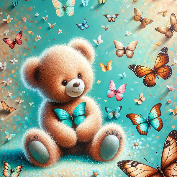 Paint by Numbers - Teddy Surrounded by Butterflies