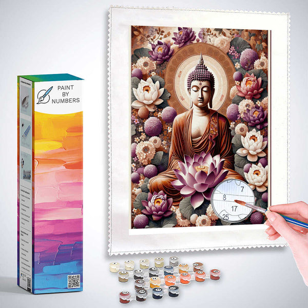 Paint by Numbers - Buddha Surrounded by Flowers