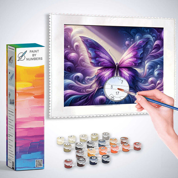 Paint by Numbers - Purple Water Butterfly