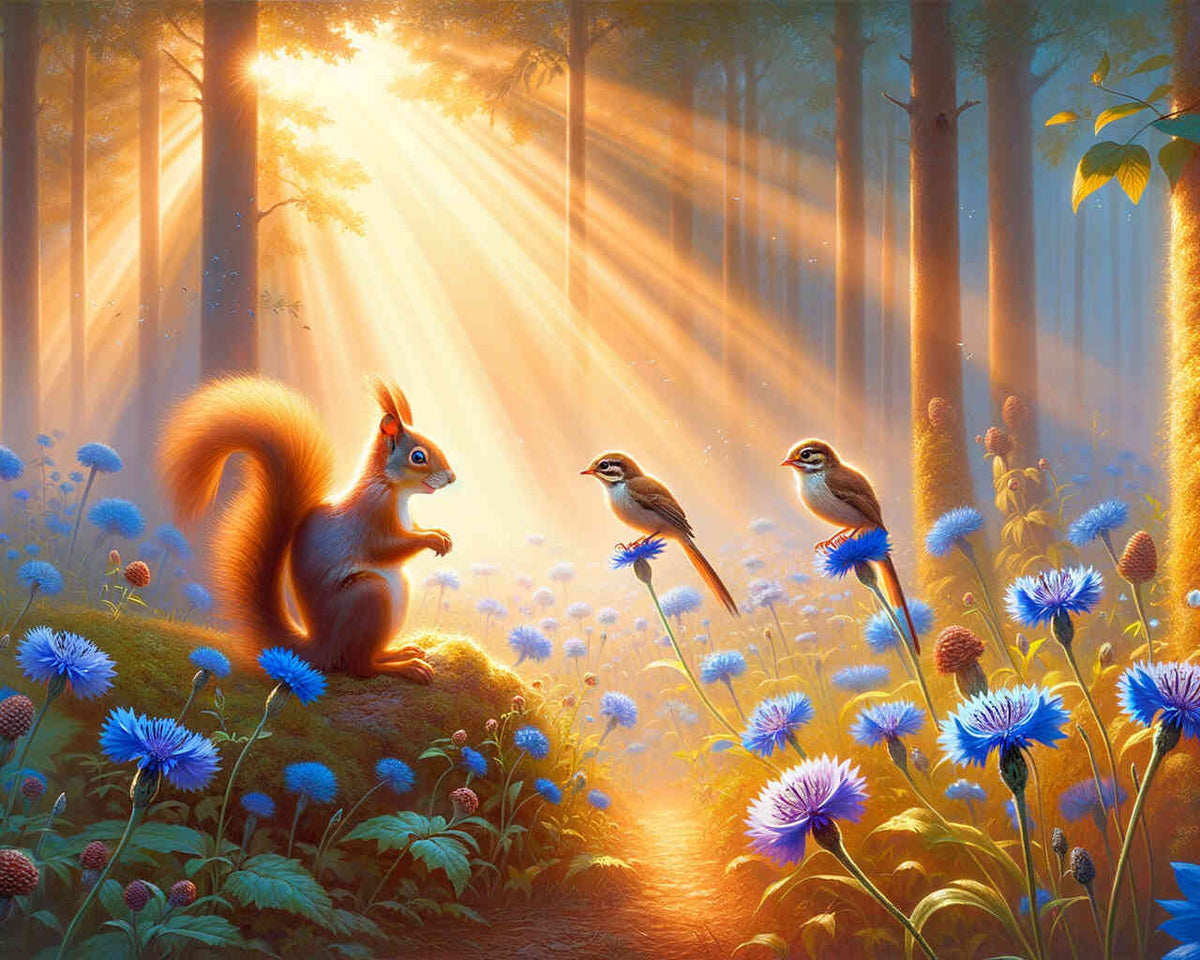 Paint by Numbers - Squirrel and bird