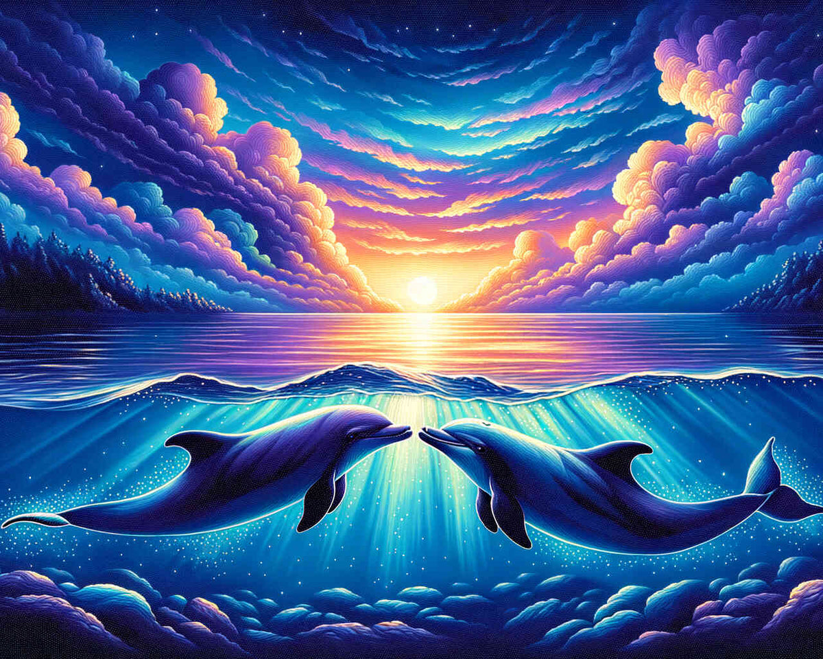 Paint by Numbers - Dolphin couple